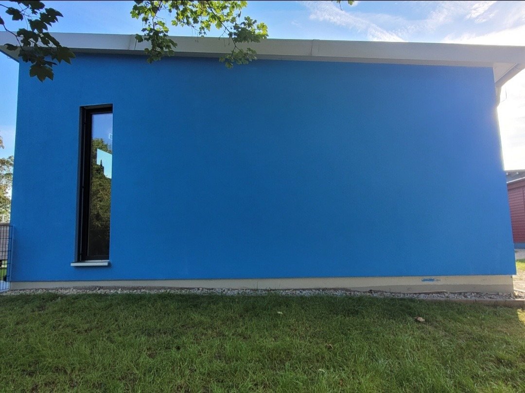 Fertige farbige Fassade